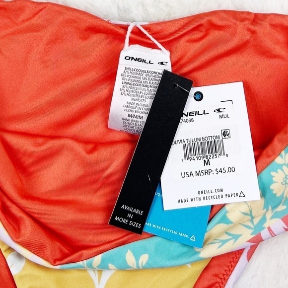 NWT O’Neill Olivia Tulum High Waisted Print Bikini Bottoms - Picture 8 of 9